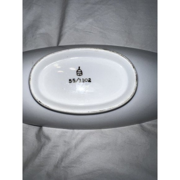 Vintage Royal Vienna Relish Dish Gold Beehive Elongated Bowl Courting Couple - Picture 4 of 5